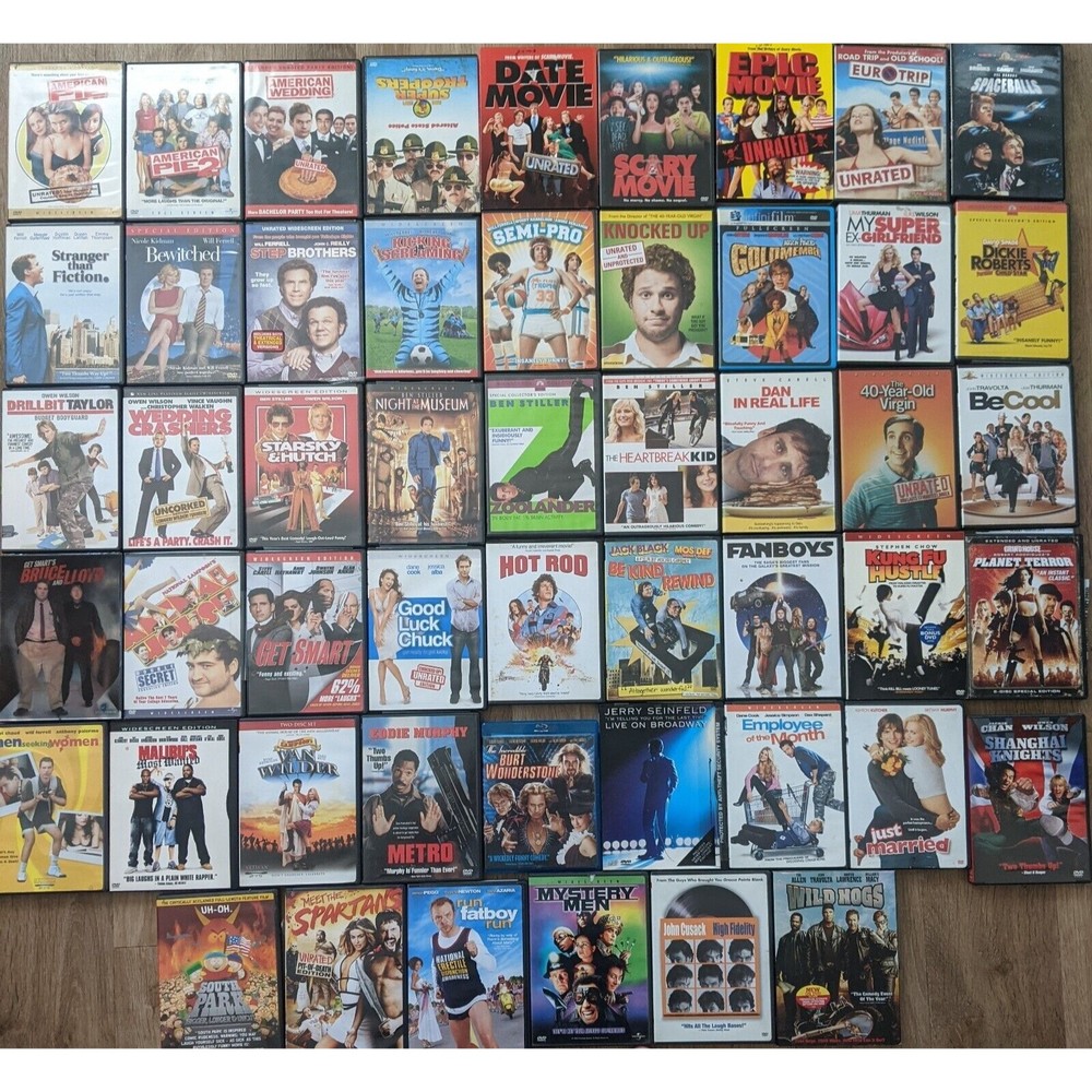Wholesale Lot of 51  DVDs: Comedy, Will Ferrell, Ben Stiller, & more/Ship Faster